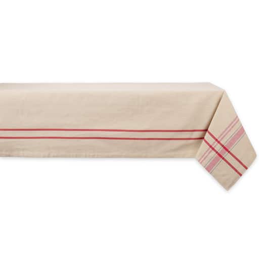 Red French Stripe Tablecloth 60" x 84"